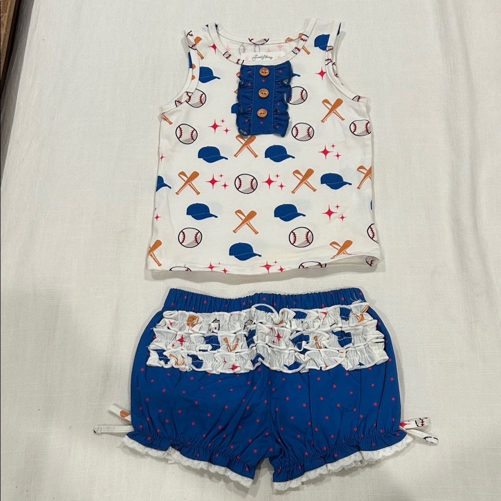 SweetHoney Blue and White Kids Matching Set